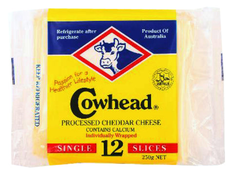 Cowhead Processed Cheddar Cheese 250G (12'S)